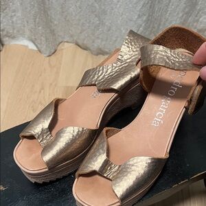 Pedro Garcia Metallic Bronze Sandals